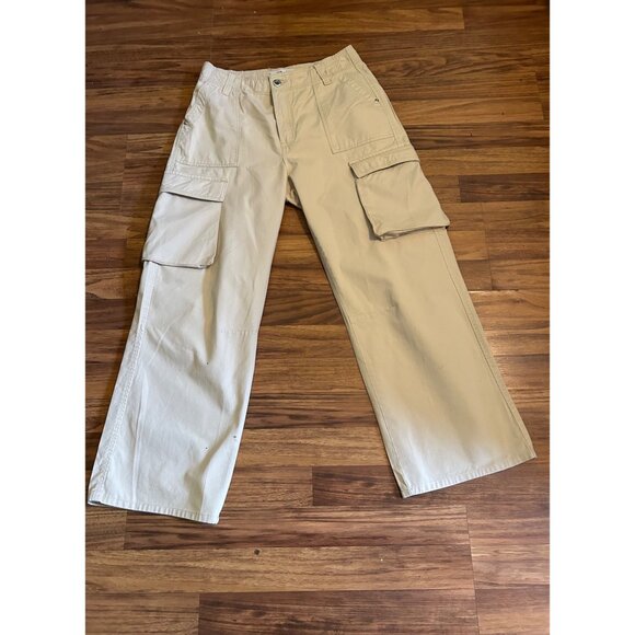Bershka Other - Bershka Mens Cargo Pants 40 30 Khaki Beige Straight Leg Medium Rise Utility Pock